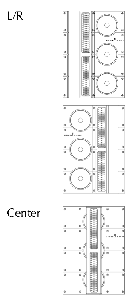ModelLSlrcenter Technical drawings of Model LS L/S and center