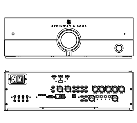P100 Technical drawing of P100 front and back
