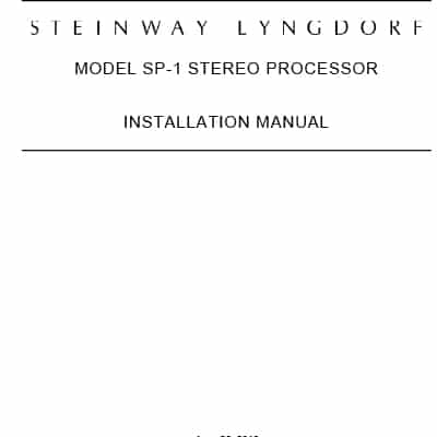 Model SP-1 Installation manual