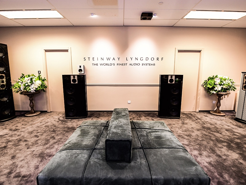 Home Integration showroom with Steinway Lyngdorf speakers