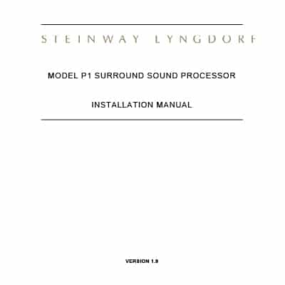 Model P1 installation manual