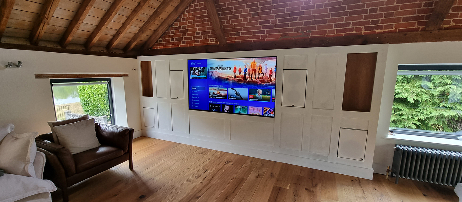 Lyngdorf speakers and woofers in living room