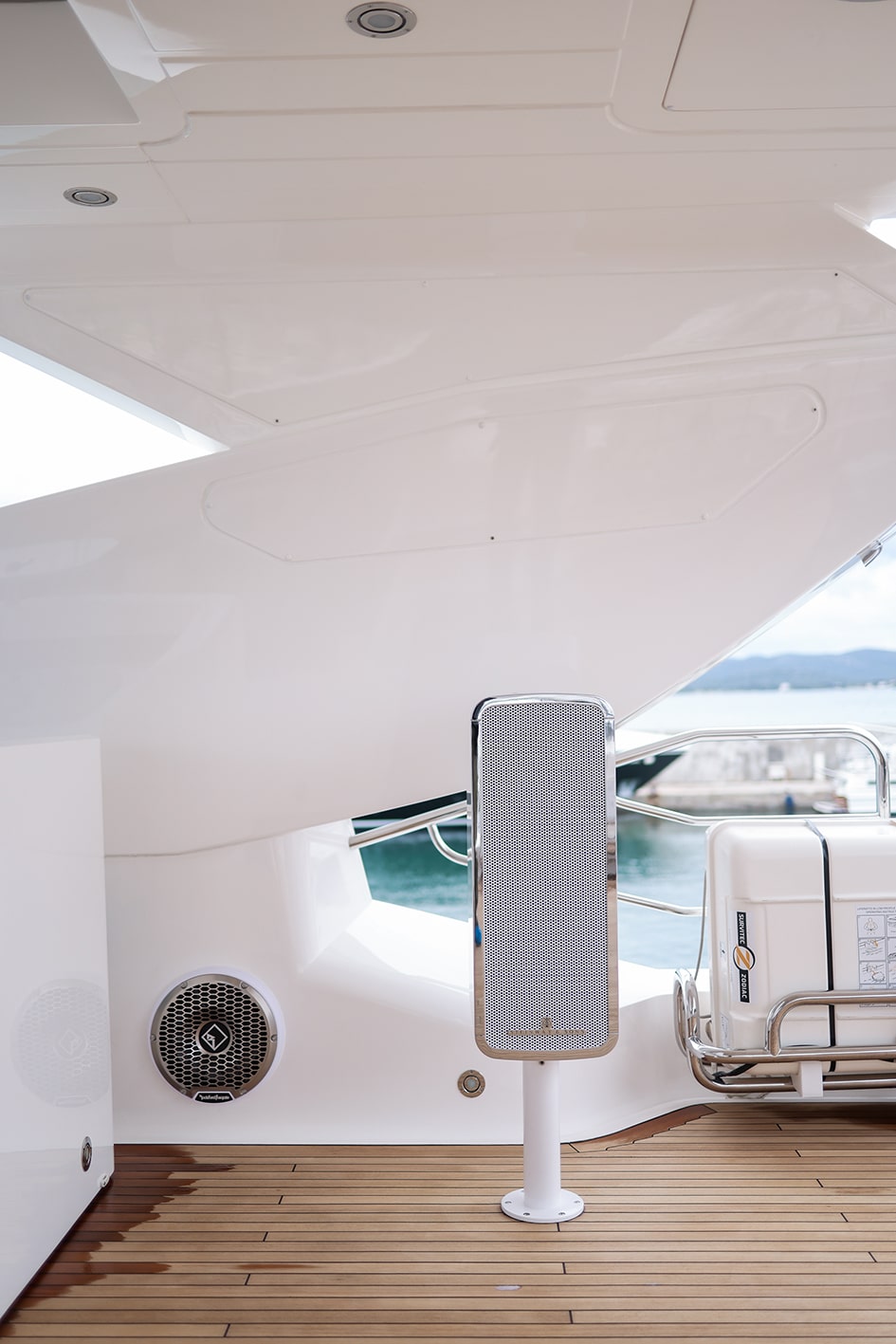 Custom Marine speaker on yacht