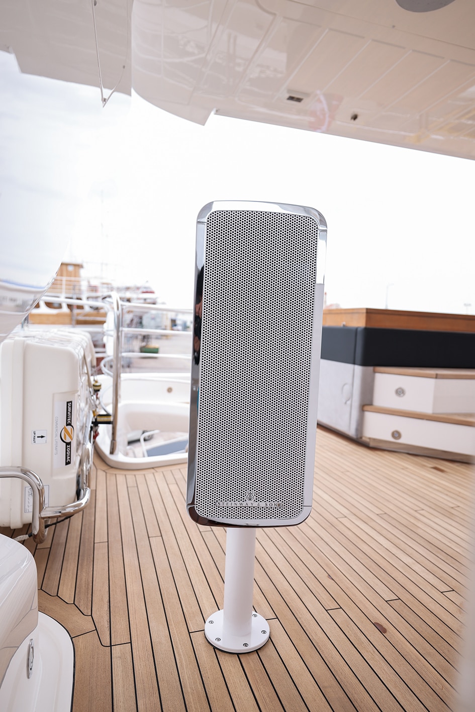 Custom Marine speaker on yacht