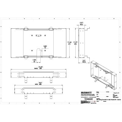 Model M technical drawings - mounting brackets