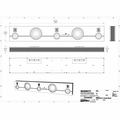 Model S Soundbar technical drawings